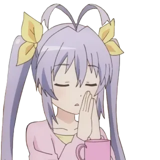 🙏 动漫, 女孩, 可爱, 祈祷, 马克杯 telegram sticker