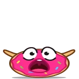 🍩 donut, dolce, cibo, zuccherato, cartoni animati, emoji, rosa, divertente telegram sticker