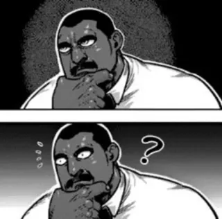 😣 homem, pensando, pergunta, rosto, meme telegram sticker