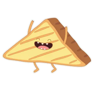 😆 queijo quente, sanduíche, comida, desenho animado, feliz, fofo telegram sticker