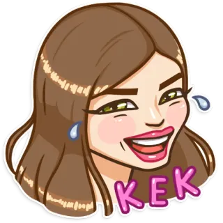 😂 KEK Мультфильм, Женщина, Смеется, Интернет-сленг telegram sticker