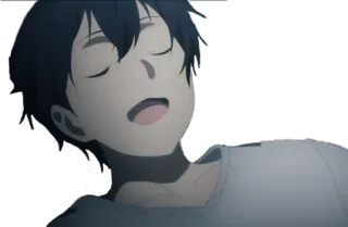 🤤 Kirito Sword Art Online animé, dormir, dessin animé, fiction whatsapp sticker