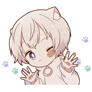 🤗 Anime, Junge, Katzenohren, Chibi, Kawaii, Süß whatsapp sticker