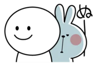 👀 мультфильм, персонаж, улыбка, кролик, милый telegram sticker