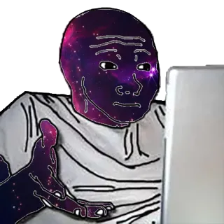 😏 meme, wojak, galaxy, internet, reaction, expression telegram sticker