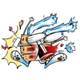 👀 ความรุนแรง, การโจมตี, การทำลาย, การ์ตูน telegram sticker