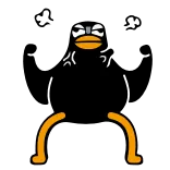 💪 pingwin, kreskówka, naklejka, zwierzę telegram sticker
