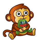 🥰 singe, grenouille, mignon, autocollant, dessin animé whatsapp sticker