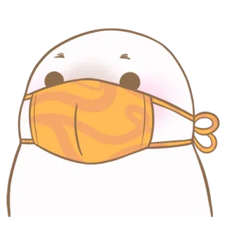 😷 pato, máscara, dibujo animado, lindo, animal, pájaro, seguridad, salud telegram sticker