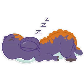 😴 ZZZ ngủ, rồng, hoạt hình, dễ thương, quái vật, động vật, giả tưởng telegram sticker