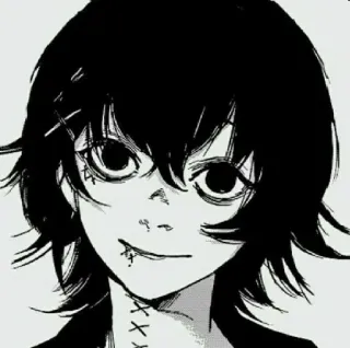 🙂 Juuzou Suzuya Tokyo Ghoul Anime, Manga, Juuzou Suzuya, Tokyo Ghoul, Personnage, Cousu, Points de suture telegram sticker