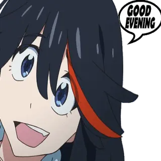 🌕 GOOD EVENING Anime, Guten Abend, Gruß, Text telegram sticker