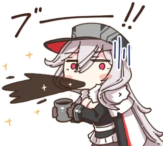 ☕ ブーー！！ Anime, Manga, Koffie, Leuk, Kawaii, Meisje, Sticker whatsapp sticker