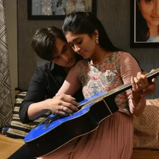 🎸 pasangan, gitar, cinta, romansa, kasih sayang telegram sticker