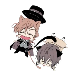 ✨ Chibi, Anime, Orejas de gato, Mono, Dibujos animados telegram sticker