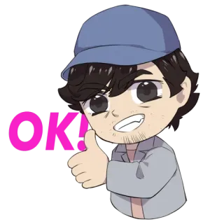 😍 OK! thumbs up, ok, cartoon, man, approval telegram sticker
