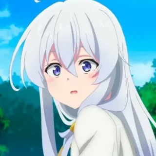 🎐 anime, garota, cabelo branco, fofa telegram sticker