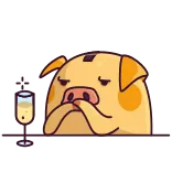 🥂 pig, champagne, drinking, animal, cute telegram sticker