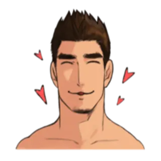 😍 man, hearts, cartoon, illustration, character, happy telegram sticker