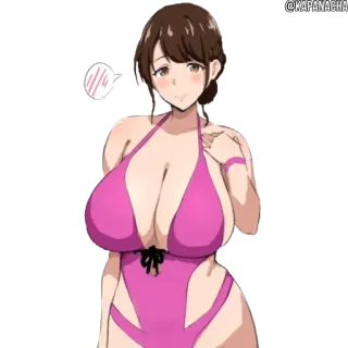 ☺️ Anime, Wanita, Pakaian renang, Kartun telegram sticker