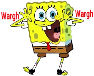 🤗 Spongebob Squarepants Wargh Wargh dessin animé, Bob l'éponge, drôle, criant, Nickelodeon telegram sticker