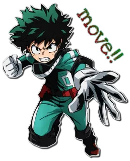 👿 Izuku Midoriya My Hero Academia MOVE!! アニメ, 漫画, スーパーヒーロー, アクション, 映画, キャラクター telegram sticker