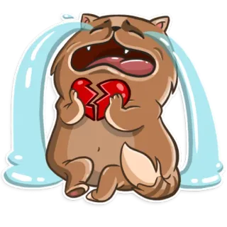 😭 triste, llorando, desamor, gato, corazón roto, lágrimas telegram sticker