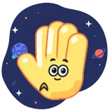 🖖 Emoji, Hand, Ruimte, Sterren, Planeten whatsapp sticker