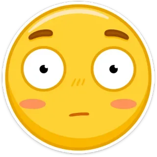😳 絵文字, ショック, 顔, 黄色, 表情 telegram sticker