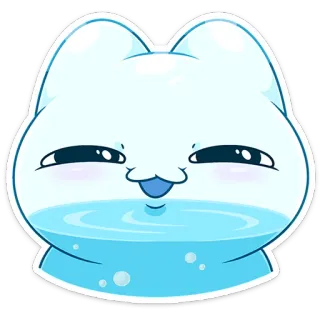 ⭐ cute, cartoon, cat, water, animal, sticker telegram sticker