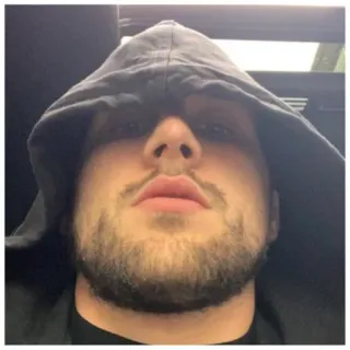 🧙‍♂️ man, hoodie, portrait, beard, male, face telegram sticker