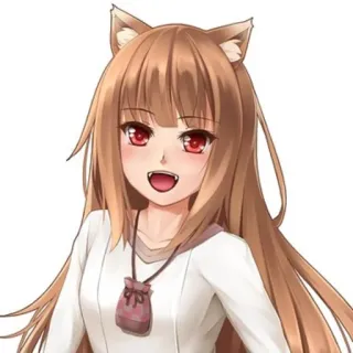 😃 Holo Spice and Wolf anime, wolf girl, Holo, Spice and Wolf, kemonomimi telegram sticker