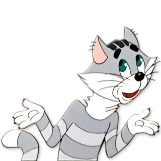 👐 cat, cartoon, animal, gray, shrugging whatsapp sticker