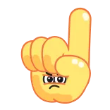 ☝️ middelvinger, aanstootgevend, handgebaar, cartoon hand, onbeleefd whatsapp sticker