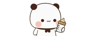 🍼 fofo, panda, desenho animado, mamadeira, animal, adesivo telegram sticker