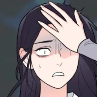 🖤 Anime, Triste, Chocado/a, Preocupado/a, Feminino, Desenho animado whatsapp sticker
