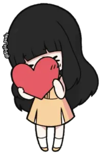 ❤️ @sigilo_packs sticker, chica, corazón, amor, dibujos animados, lindo telegram sticker