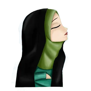 😤 woman, hijab, islam, muslim, modest, traditional, religious, headscarf telegram sticker