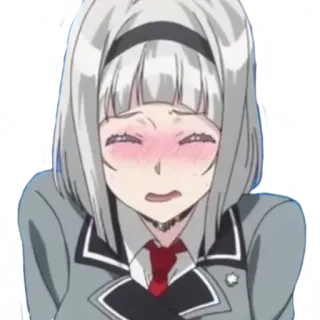 😰 Anime, Mädchen, errötend, Schuluniform telegram sticker
