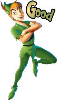 😉 Peter Pan Good ปีเตอร์แพน, การ์ตูน, ดิสนีย์, ตัวละคร, ดี, ยิ้ม, แอนิเมชั่น telegram sticker