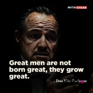 😎 Don Vito Corleone The Godfather Great men are not born great, they grow great. - Don Vito Corleone Le Parrain, Don Vito Corleone, citation, hommes, grandir telegram sticker