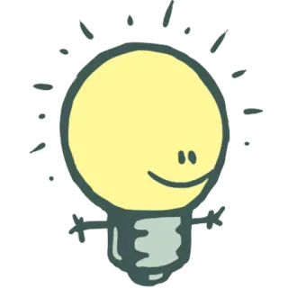 💡 หลอดไฟ, ไอเดีย, การ์ตูน, นวัตกรรม, ไฟฟ้า, สิ่งประดิษฐ์ telegram sticker