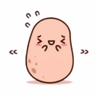 💭 aardappel, schattig, kawaii, cartoon, eten, groente whatsapp sticker