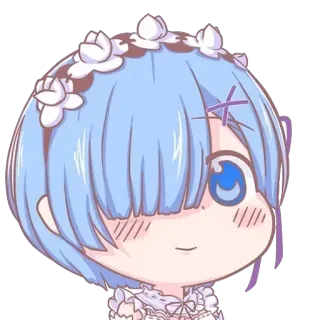 🙂 Rem Re:Zero Anime, Chibi, Rem, Re:Zero, Sticker, Lindo, Manga telegram sticker