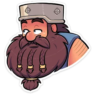 ⭐ zwerg, bart, helm, cartoon, figur, fantasy telegram sticker