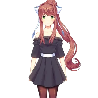 👗 Monika Doki Doki Literature Club! anime, video game, cute, girl, monika, doki doki literature club telegram sticker
