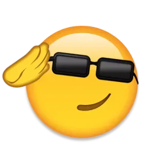 ✌️ Emoji, Saudação, Óculos de sol, Rosto amarelo, Cumprimento, Legal telegram sticker