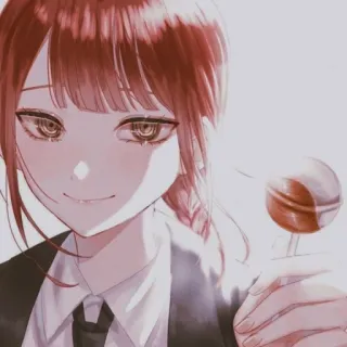 🍷 Makima Chainsaw Man аниме, женщина, леденец, макима, человек-бензопила telegram sticker