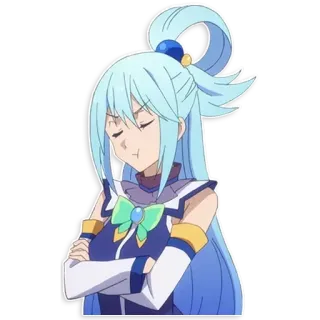 😠 Aqua Konosuba Anime, Aqua, Konosuba, Personaje, Chica whatsapp sticker