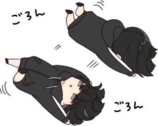 😪 ごろん Anime, Chibi, Dormant, Mignon telegram sticker